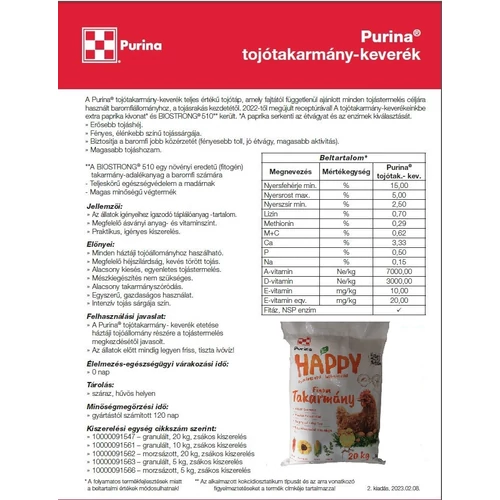 Purina tojó takarmánykeverék 20 kg/zsák / Morzsolt /