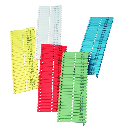 Fülszám, bárányoknak, kék, TIP-TAG, 001-100-ig, 100db/csomag