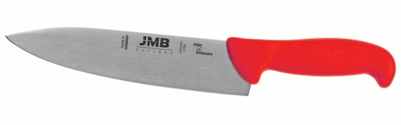 Szakácskés, JMB, svéd acél, 20 cm pengehossz, piros nyéllel